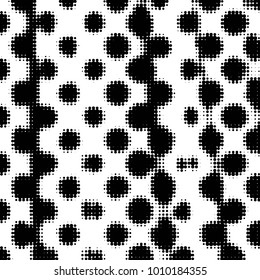 Grunge halftone black and white dots texture background. Spotted vector Abstract Texture
