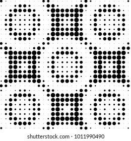 Grunge halftone black and white dots texture background. Spotted vector Abstract Texture
