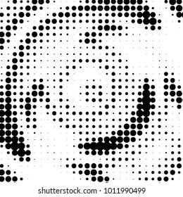 Grunge halftone black and white dots texture background. Spotted vector Abstract Texture
