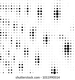Grunge halftone black and white dots texture background. Spotted vector Abstract Texture
