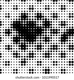 Grunge halftone black and white dots texture background. Spotted vector Abstract Texture
