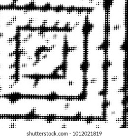 Grunge halftone black and white dots texture background. Spotted vector Abstract Texture
