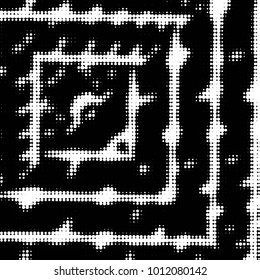 Grunge halftone black and white dots texture background. Spotted vector Abstract Texture
