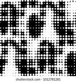 Grunge halftone black and white dots texture background. Spotted vector Abstract Texture
