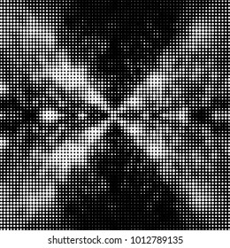 Grunge halftone black and white dots texture background. Spotted vector Abstract Texture
