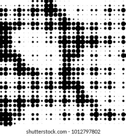 Grunge halftone black and white dots texture background. Spotted vector Abstract Texture
