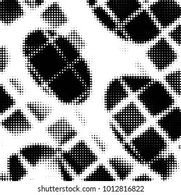 Grunge halftone black and white dots texture background. Spotted vector Abstract Texture
