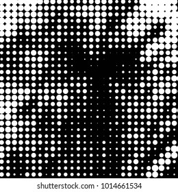 Grunge halftone black and white dots texture background. Spotted vector Abstract Texture
