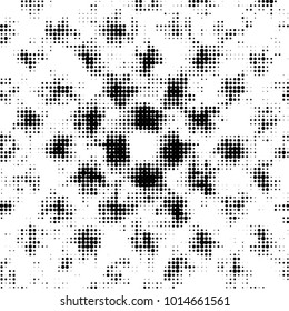 Grunge halftone black and white dots texture background. Spotted vector Abstract Texture
