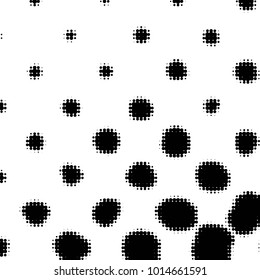 Grunge halftone black and white dots texture background. Spotted vector Abstract Texture
