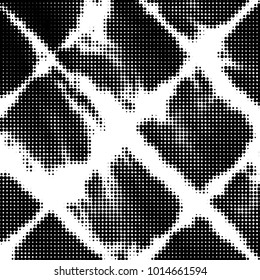 Grunge halftone black and white dots texture background. Spotted vector Abstract Texture
