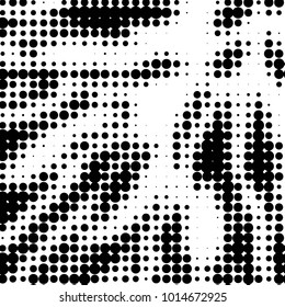 Grunge halftone black and white dots texture background. Spotted vector Abstract Texture
