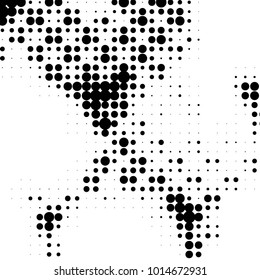 Grunge halftone black and white dots texture background. Spotted vector Abstract Texture
