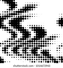 Grunge halftone black and white dots texture background. Spotted vector Abstract Texture

