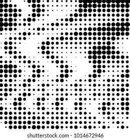Grunge halftone black and white dots texture background. Spotted vector Abstract Texture
