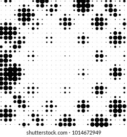 Grunge halftone black and white dots texture background. Spotted vector Abstract Texture
