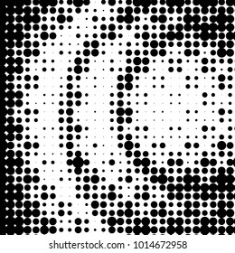 Grunge halftone black and white dots texture background. Spotted vector Abstract Texture
