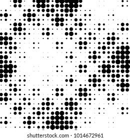 Grunge halftone black and white dots texture background. Spotted vector Abstract Texture
