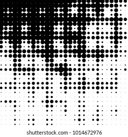 Grunge halftone black and white dots texture background. Spotted vector Abstract Texture

