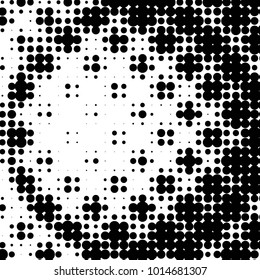 Grunge halftone black and white dots texture background. Spotted vector Abstract Texture

