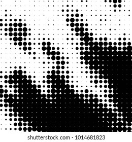Grunge halftone black and white dots texture background. Spotted vector Abstract Texture
