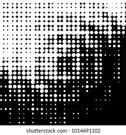 Grunge halftone black and white dots texture background. Spotted vector Abstract Texture