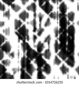Grunge halftone black and white dots texture background. Spotted vector Abstract Texture
