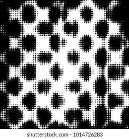 Grunge halftone black and white dots texture background. Spotted vector Abstract Texture
