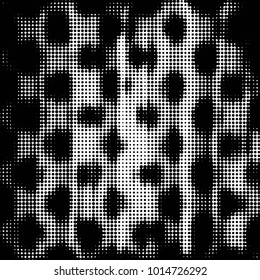 Grunge halftone black and white dots texture background. Spotted vector Abstract Texture
