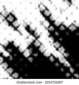 Grunge halftone black and white dots texture background. Spotted vector Abstract Texture
