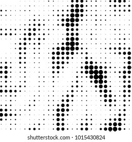 Grunge halftone black and white dots texture background. Spotted vector Abstract Texture
