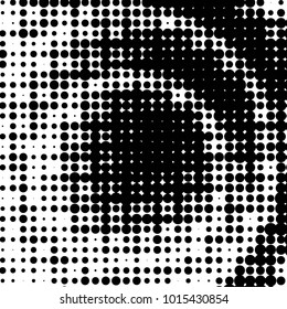Grunge halftone black and white dots texture background. Spotted vector Abstract Texture
