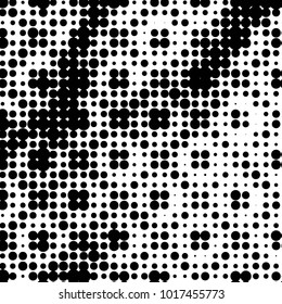 Grunge halftone black and white dots texture background. Spotted vector Abstract Texture
