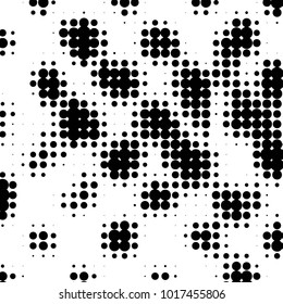 Grunge halftone black and white dots texture background. Spotted vector Abstract Texture
