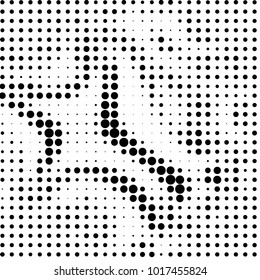 Grunge halftone black and white dots texture background. Spotted vector Abstract Texture

