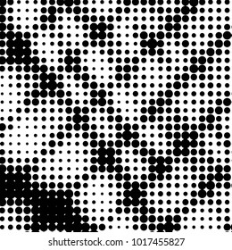 Grunge halftone black and white dots texture background. Spotted vector Abstract Texture
