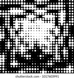 Grunge halftone black and white dots texture background. Spotted vector Abstract Texture
