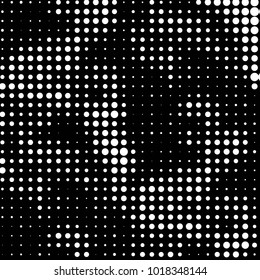 Grunge halftone black and white dots texture background. Spotted vector Abstract Texture

