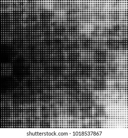 Grunge halftone black and white dots texture background. Spotted vector Abstract Texture
