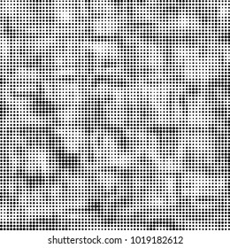 Grunge halftone black and white dots texture background. Spotted vector Abstract Texture
