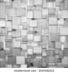 Grunge halftone black and white dots texture background. Spotted vector Abstract Texture
