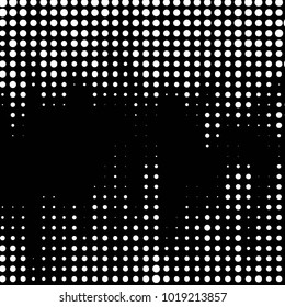 Grunge halftone black and white dots texture background. Spotted vector Abstract Texture
