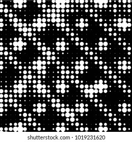 Grunge halftone black and white dots texture background. Spotted vector Abstract Texture

