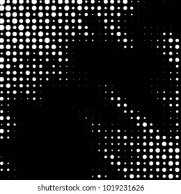 Grunge halftone black and white dots texture background. Spotted vector Abstract Texture
