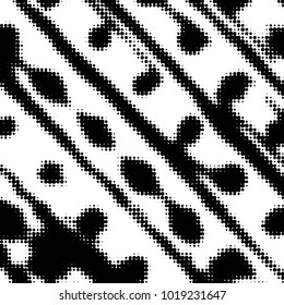 Grunge halftone black and white dots texture background. Spotted vector Abstract Texture
