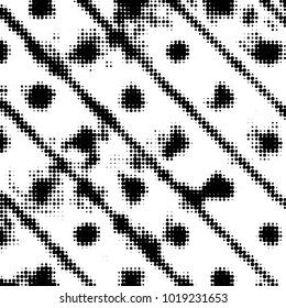 Grunge halftone black and white dots texture background. Spotted vector Abstract Texture
