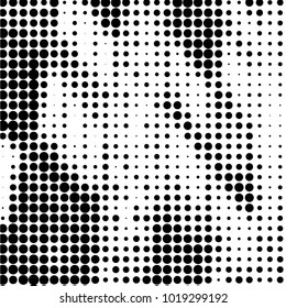 Grunge halftone black and white dots texture background. Spotted vector Abstract Texture
