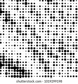 Grunge halftone black and white dots texture background. Spotted vector Abstract Texture
