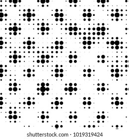 Grunge halftone black and white dots texture background. Spotted vector Abstract Texture
