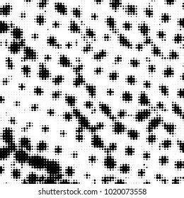 Grunge halftone black and white dots texture background. Spotted vector Abstract Texture
